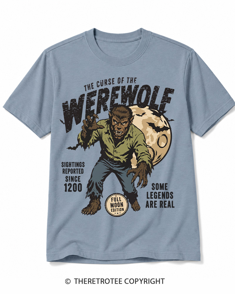 TheRetroTee Werewolf Cult Classic Halloween Horror Movie 1990s Cotton T-Shirt