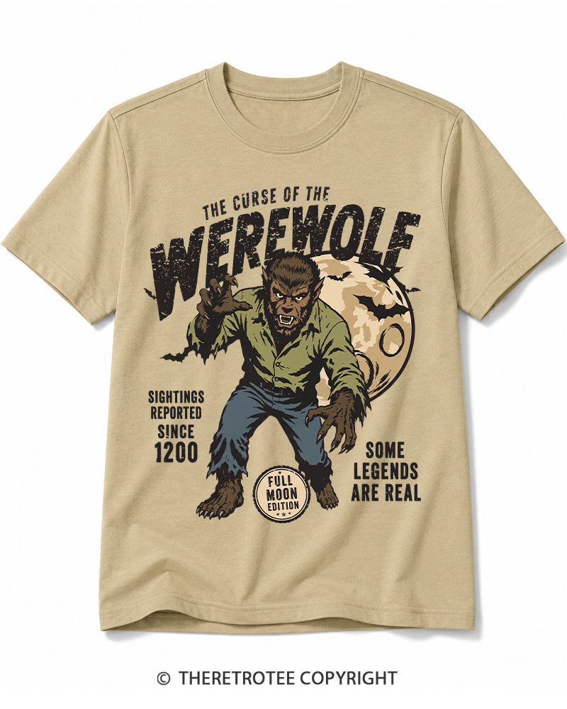 TheRetroTee Werewolf Cult Classic Halloween Horror Movie 1990s Cotton T-Shirt