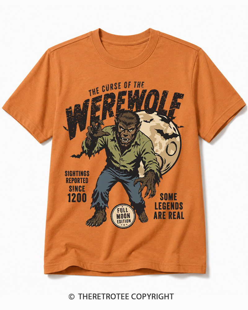 TheRetroTee Werewolf Cult Classic Halloween Horror Movie 1990s Cotton T-Shirt