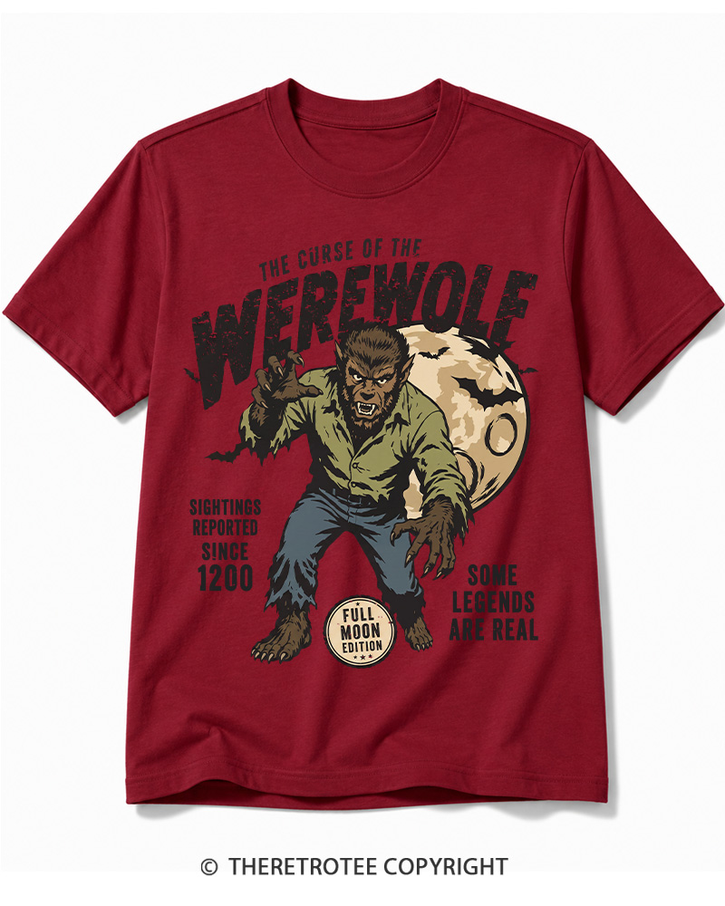 TheRetroTee Werewolf Cult Classic Halloween Horror Movie 1990s Cotton T-Shirt