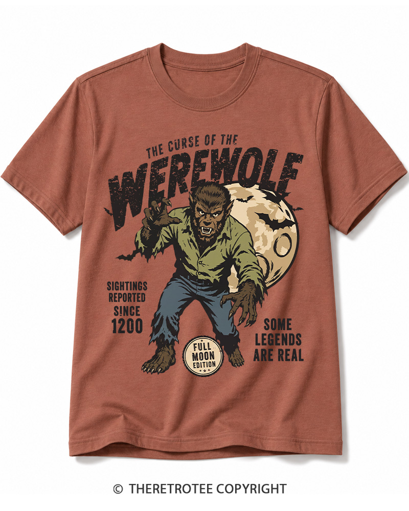 TheRetroTee Werewolf Cult Classic Halloween Horror Movie 1990s Cotton T-Shirt