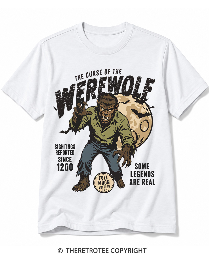 TheRetroTee Werewolf Cult Classic Halloween Horror Movie 1990s Cotton T-Shirt