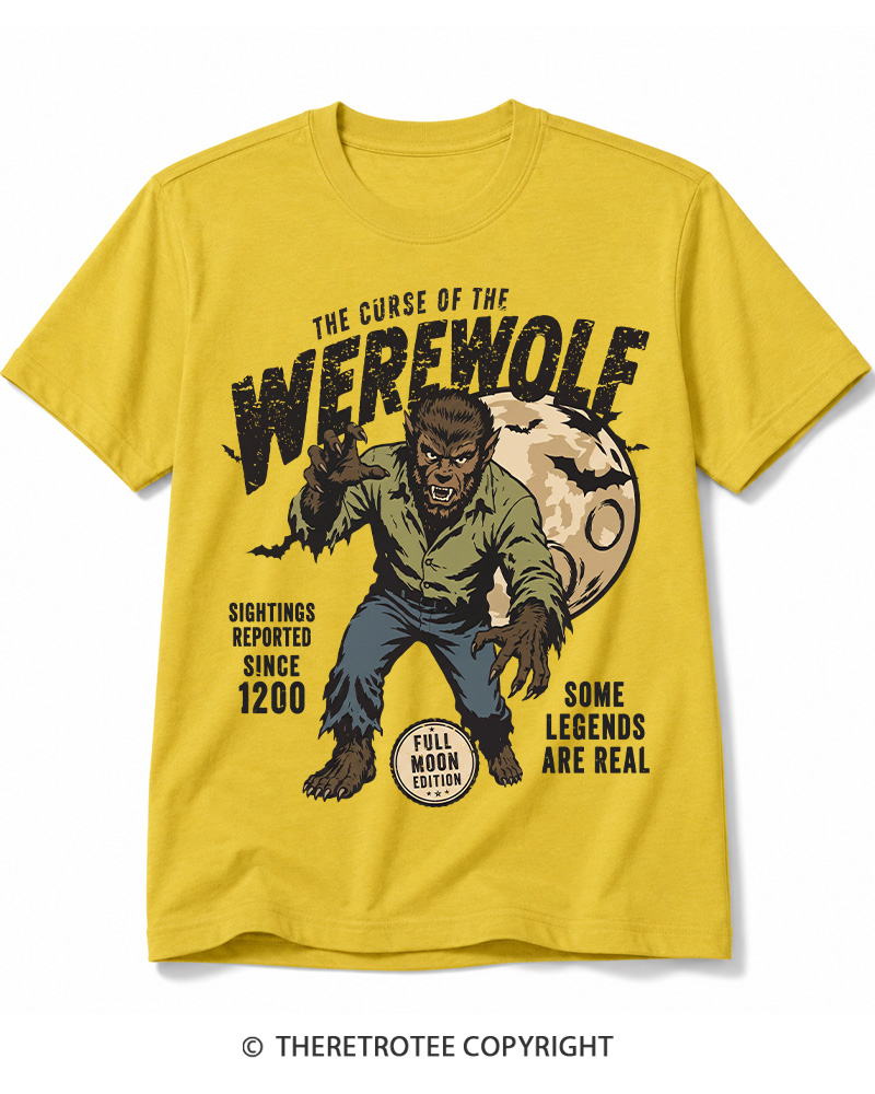 TheRetroTee Werewolf Cult Classic Halloween Horror Movie 1990s Cotton T-Shirt