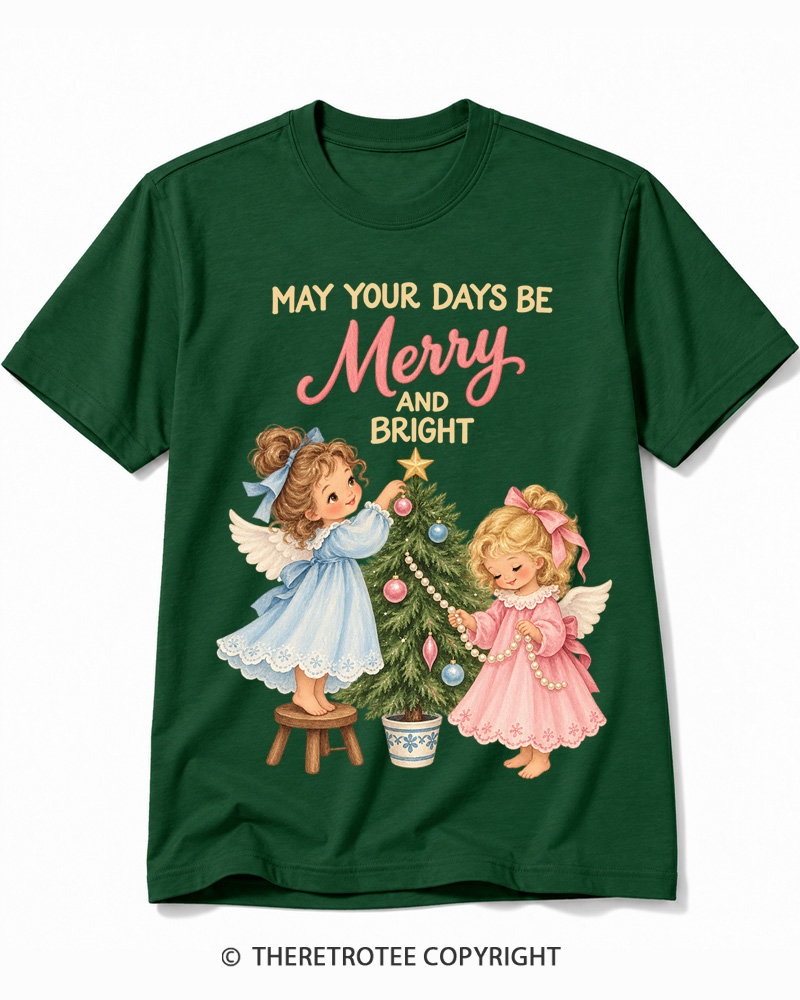 TheRetroTee Christmas Angels 1950s Cotton T-Shirt