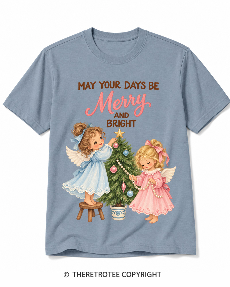 TheRetroTee Christmas Angels 1950s Cotton T-Shirt