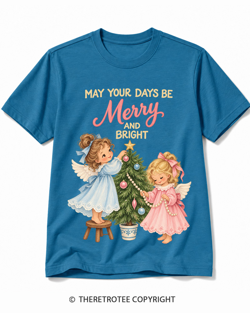TheRetroTee Christmas Angels 1950s Cotton T-Shirt