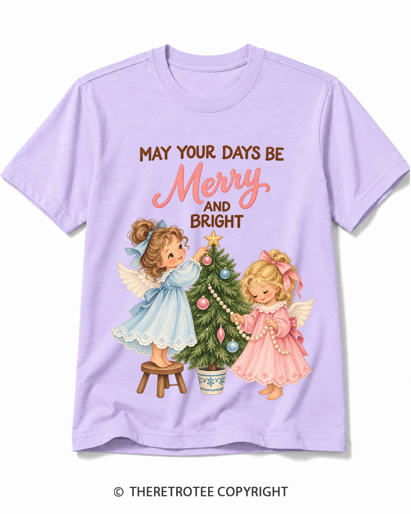 TheRetroTee Christmas Angels 1950s Cotton T-Shirt