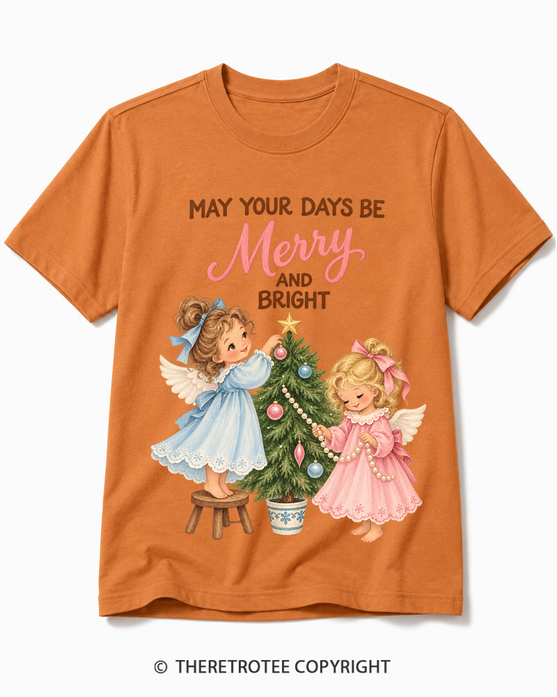 TheRetroTee Christmas Angels 1950s Cotton T-Shirt