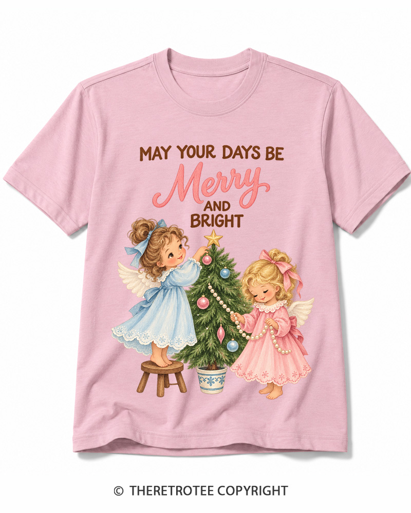 TheRetroTee Christmas Angels 1950s Cotton T-Shirt