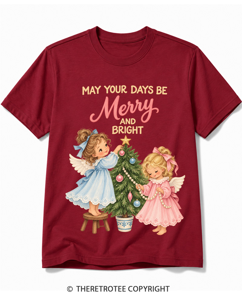 TheRetroTee Christmas Angels 1950s Cotton T-Shirt