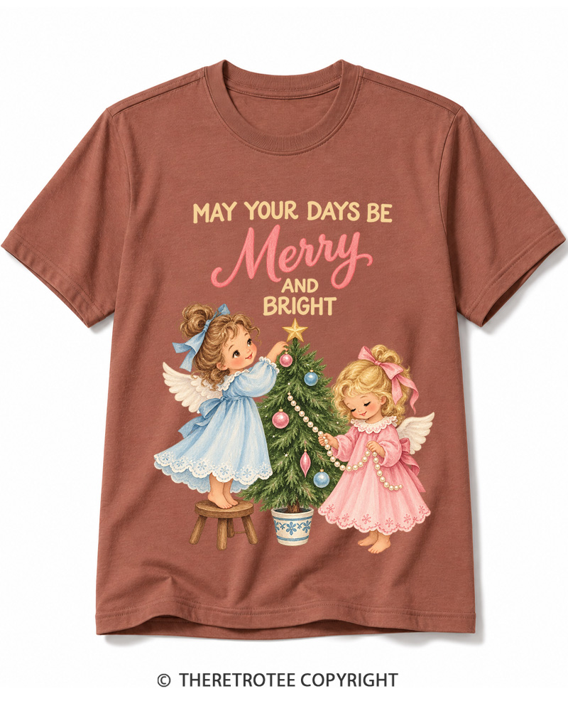 TheRetroTee Christmas Angels 1950s Cotton T-Shirt