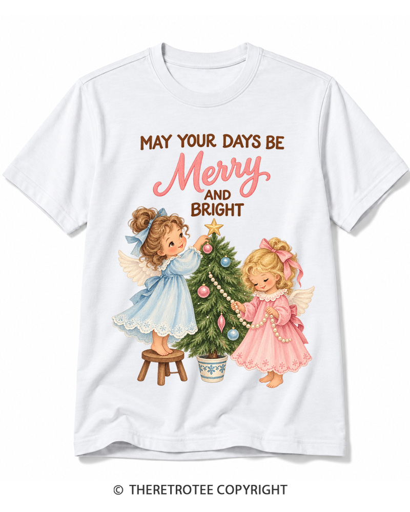 TheRetroTee Christmas Angels 1950s Cotton T-Shirt