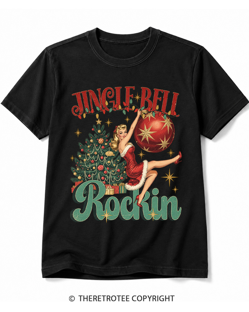 TheRetroTee Jingle Bell Rockin 1950s Cotton T-Shirt