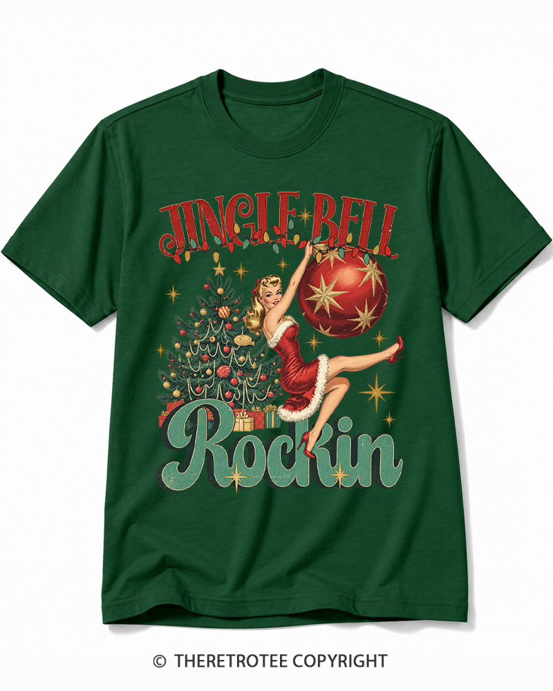 TheRetroTee Jingle Bell Rockin 1950s Cotton T-Shirt