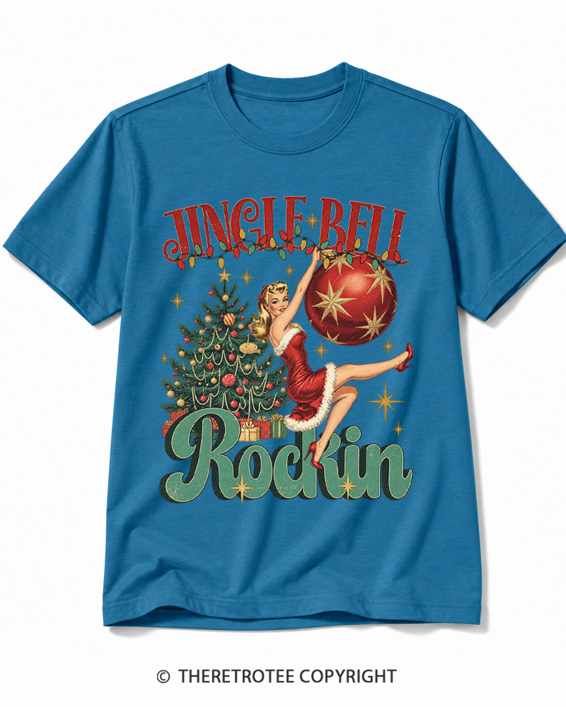 TheRetroTee Jingle Bell Rockin 1950s Cotton T-Shirt