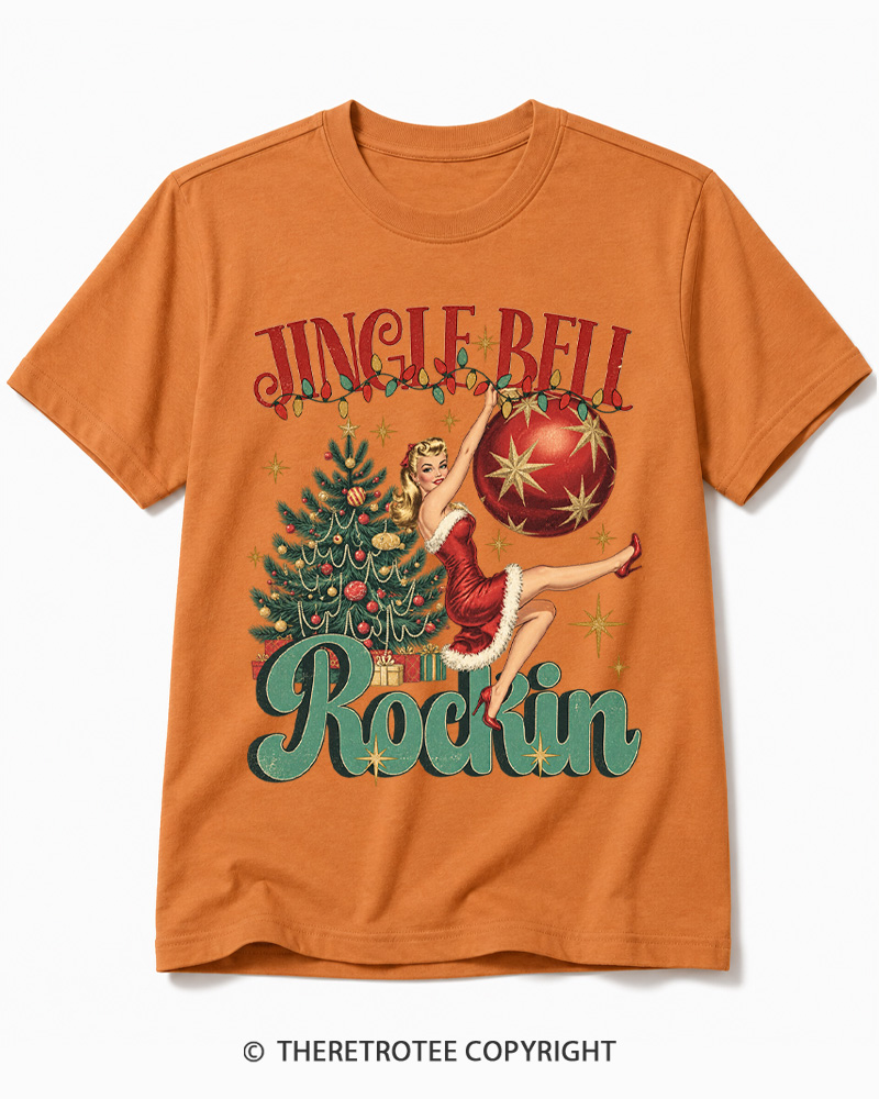 TheRetroTee Jingle Bell Rockin 1950s Cotton T-Shirt