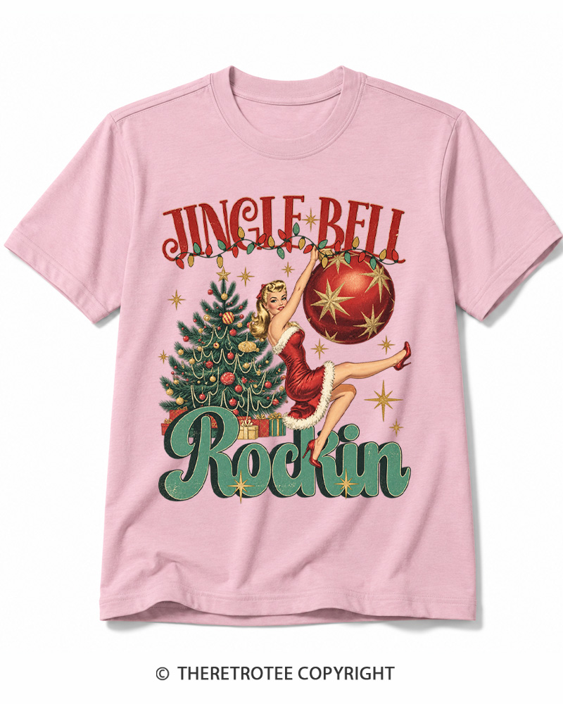 TheRetroTee Jingle Bell Rockin 1950s Cotton T-Shirt