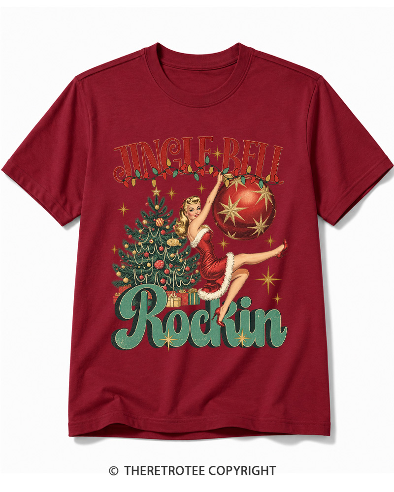 TheRetroTee Jingle Bell Rockin 1950s Cotton T-Shirt