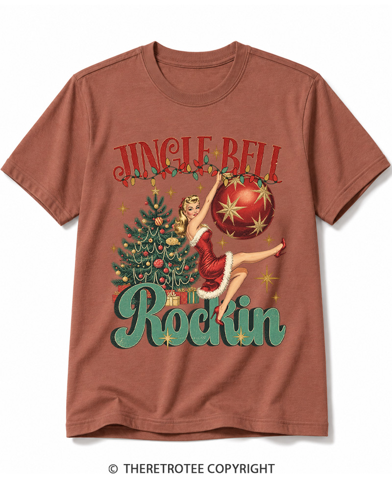 TheRetroTee Jingle Bell Rockin 1950s Cotton T-Shirt