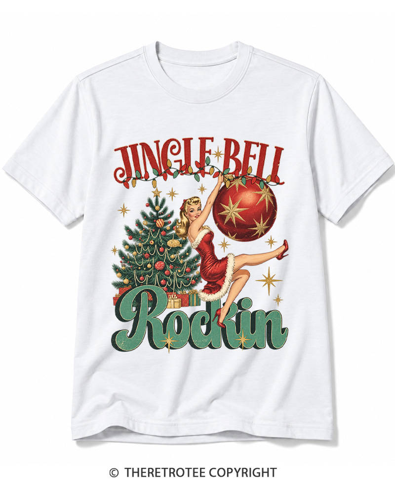 TheRetroTee Jingle Bell Rockin 1950s Cotton T-Shirt
