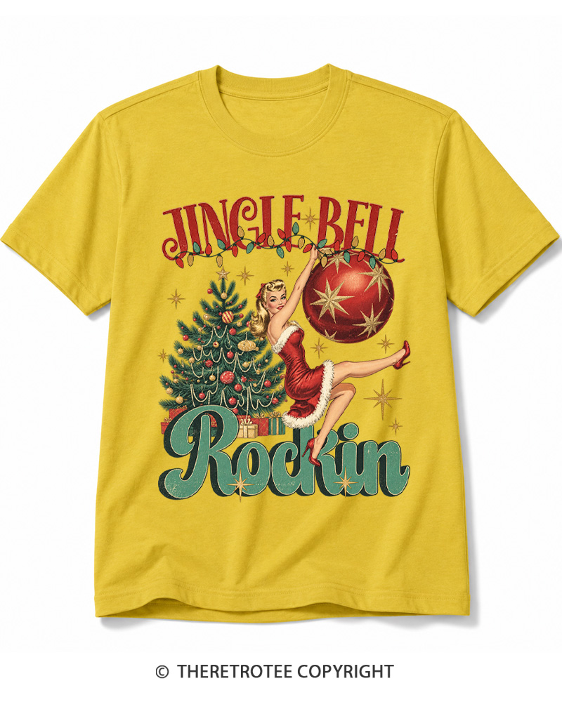 TheRetroTee Jingle Bell Rockin 1950s Cotton T-Shirt