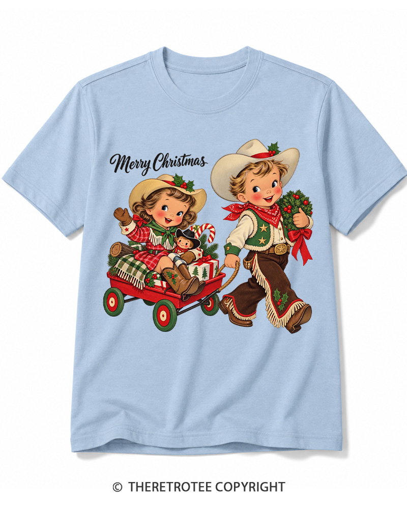TheRetroTee Cowboy Christmas 1950s Cotton T-Shirt