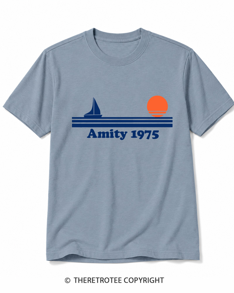 TheRetroTee Classic Stripes 1975 1970s Cotton T-Shirt