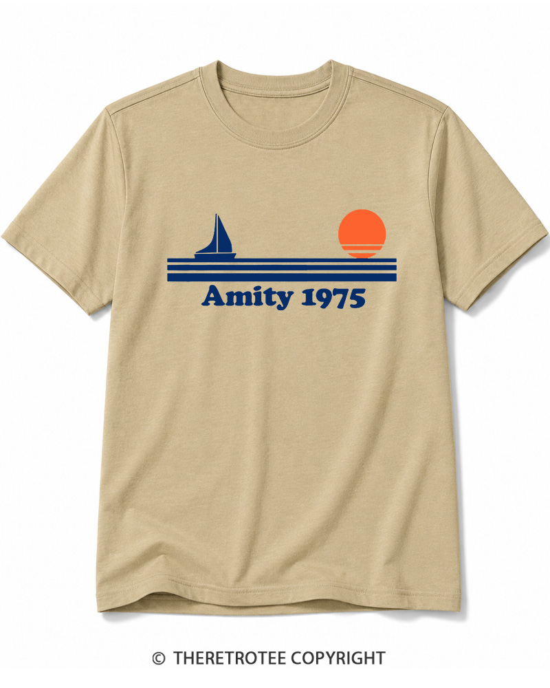 TheRetroTee Classic Stripes 1975 1970s Cotton T-Shirt