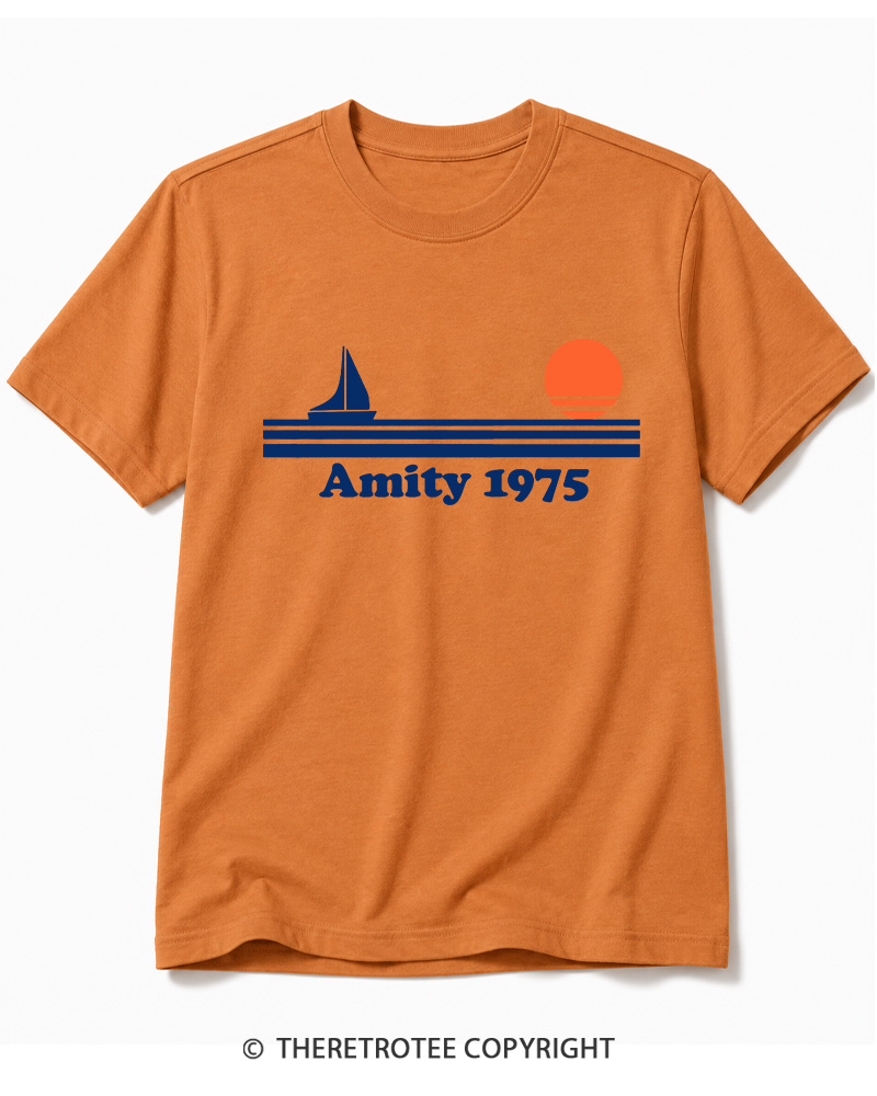 TheRetroTee Classic Stripes 1975 1970s Cotton T-Shirt