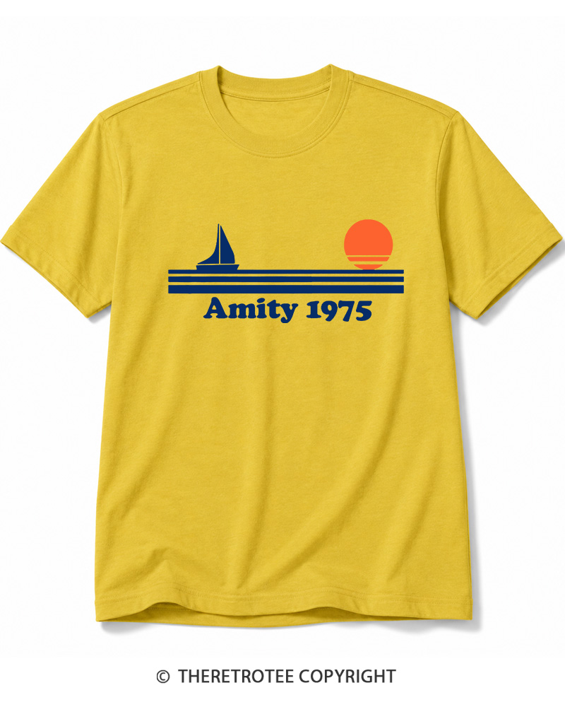 TheRetroTee Classic Stripes 1975 1970s Cotton T-Shirt