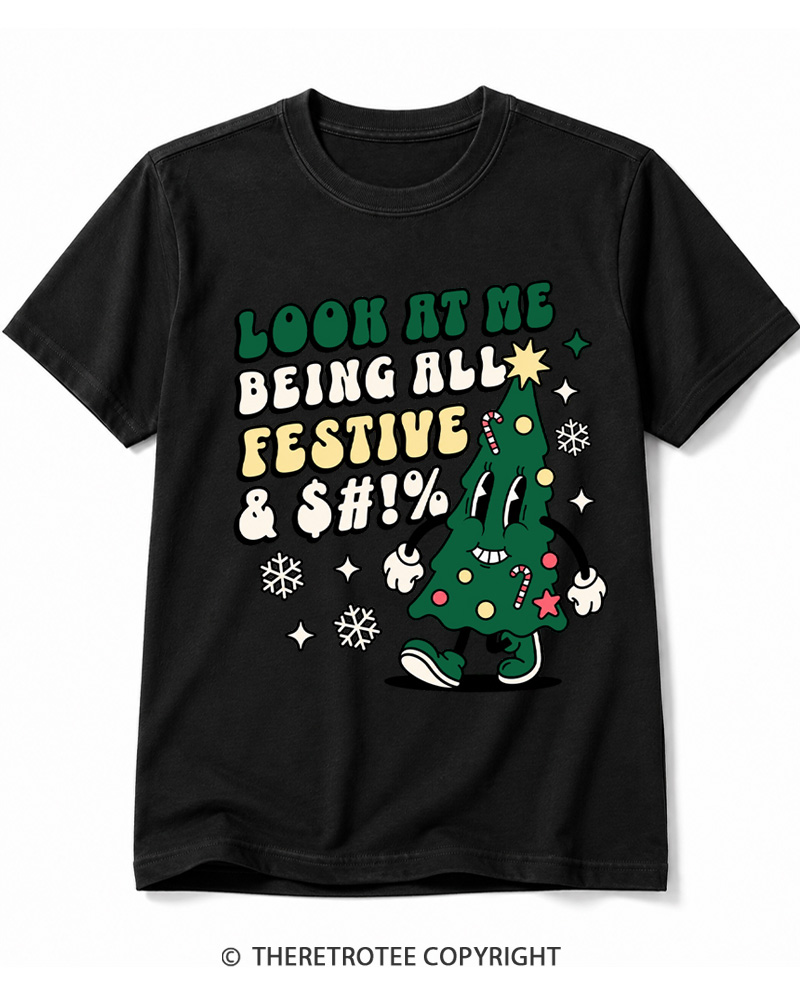 TheRetroTee Look At Me Being All Festive 1970s Cotton T-Shirt