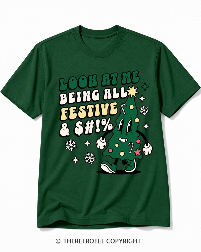 TheRetroTee Look At Me Being All Festive 1970s Cotton T-Shirt