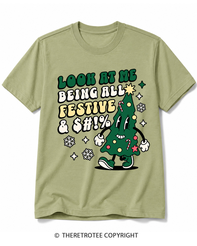 TheRetroTee Look At Me Being All Festive 1970s Cotton T-Shirt