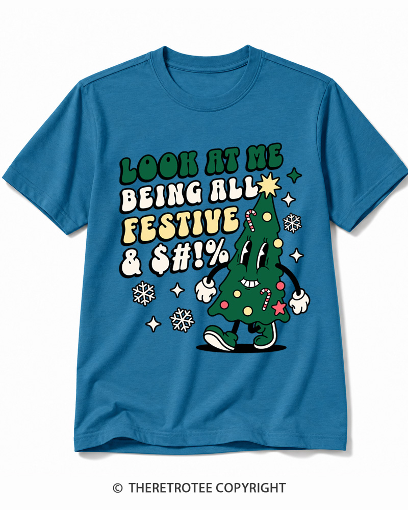 TheRetroTee Look At Me Being All Festive 1970s Cotton T-Shirt