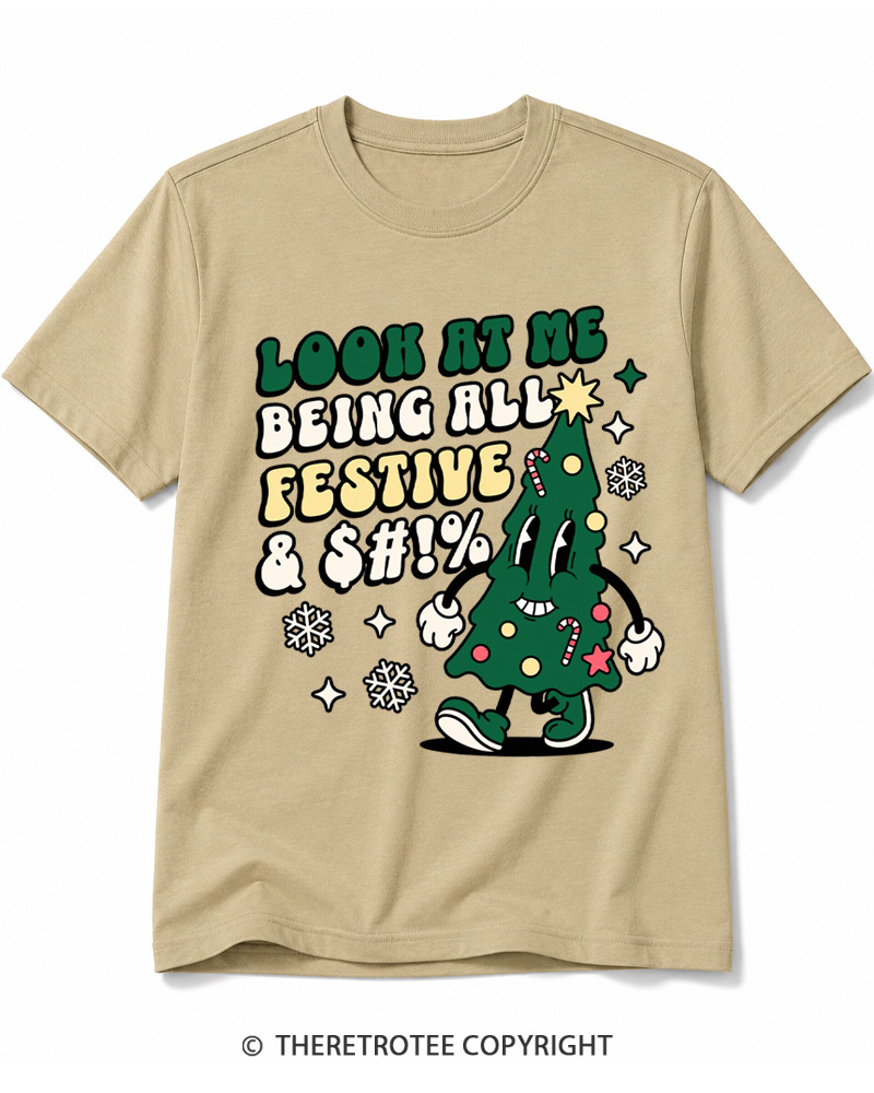 TheRetroTee Look At Me Being All Festive 1970s Cotton T-Shirt