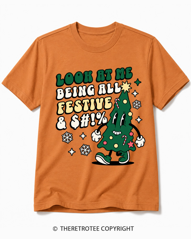 TheRetroTee Look At Me Being All Festive 1970s Cotton T-Shirt