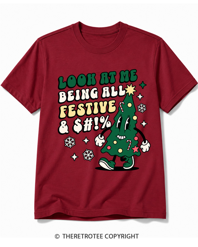 TheRetroTee Look At Me Being All Festive 1970s Cotton T-Shirt