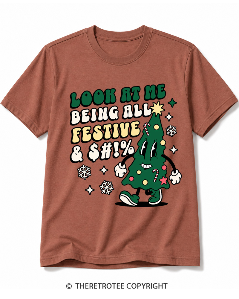 TheRetroTee Look At Me Being All Festive 1970s Cotton T-Shirt