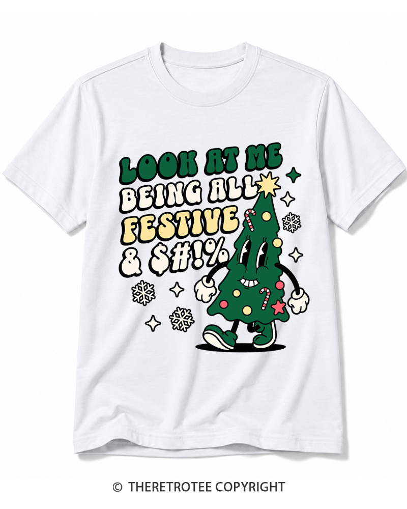TheRetroTee Look At Me Being All Festive 1970s Cotton T-Shirt