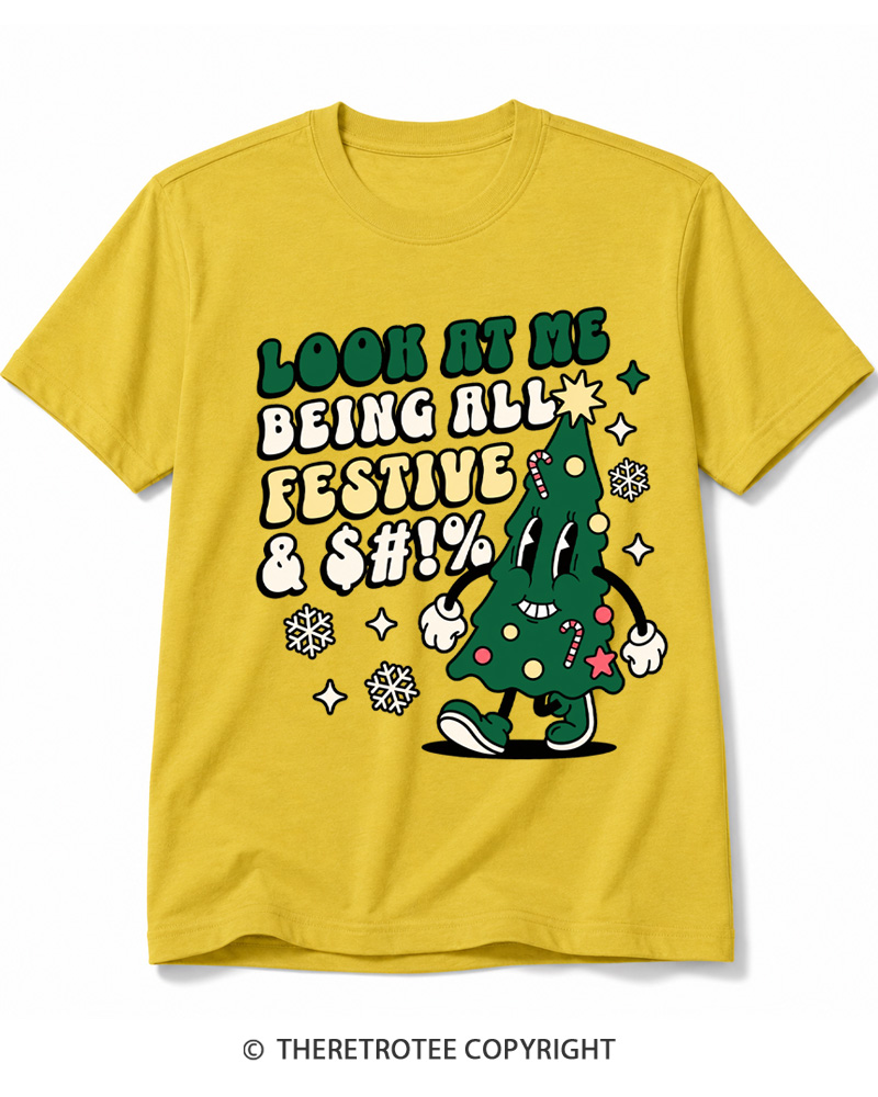 TheRetroTee Look At Me Being All Festive 1970s Cotton T-Shirt