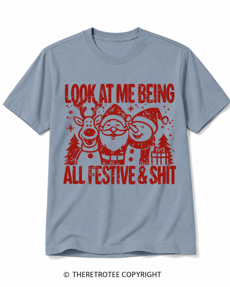 TheRetroTee Look At Me Being All Festive Vintage Cotton T-Shirt