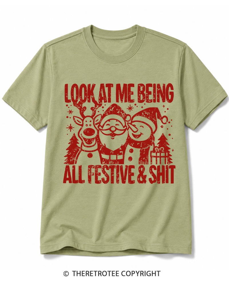 TheRetroTee Look At Me Being All Festive Vintage Cotton T-Shirt