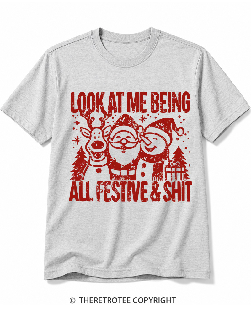 TheRetroTee Look At Me Being All Festive Vintage Cotton T-Shirt