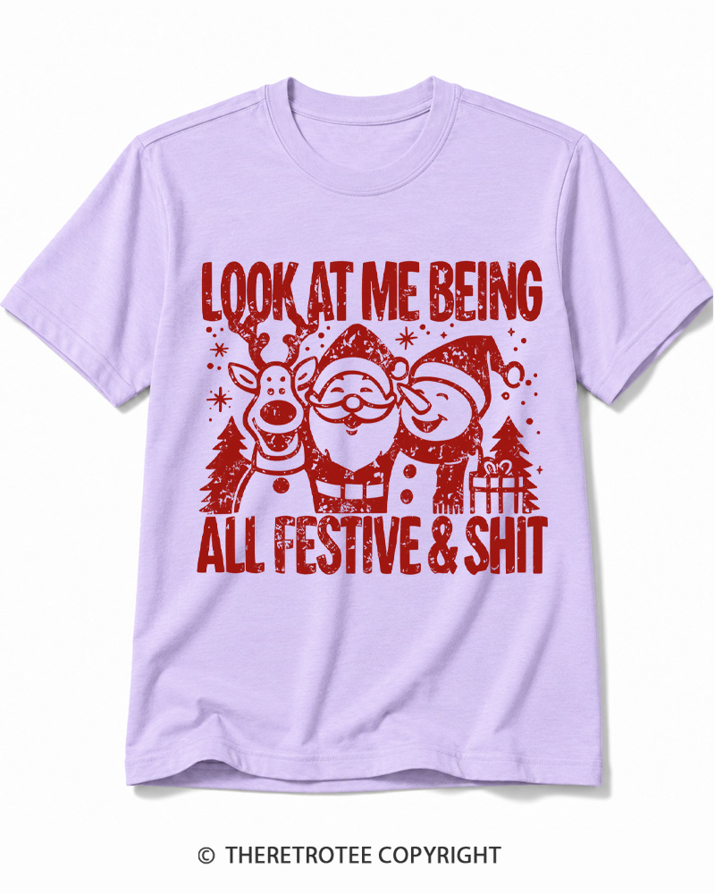 TheRetroTee Look At Me Being All Festive Vintage Cotton T-Shirt