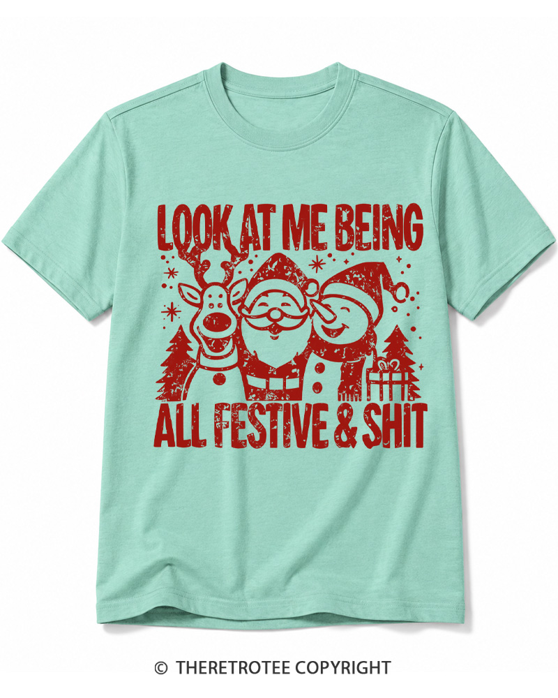 TheRetroTee Look At Me Being All Festive Vintage Cotton T-Shirt