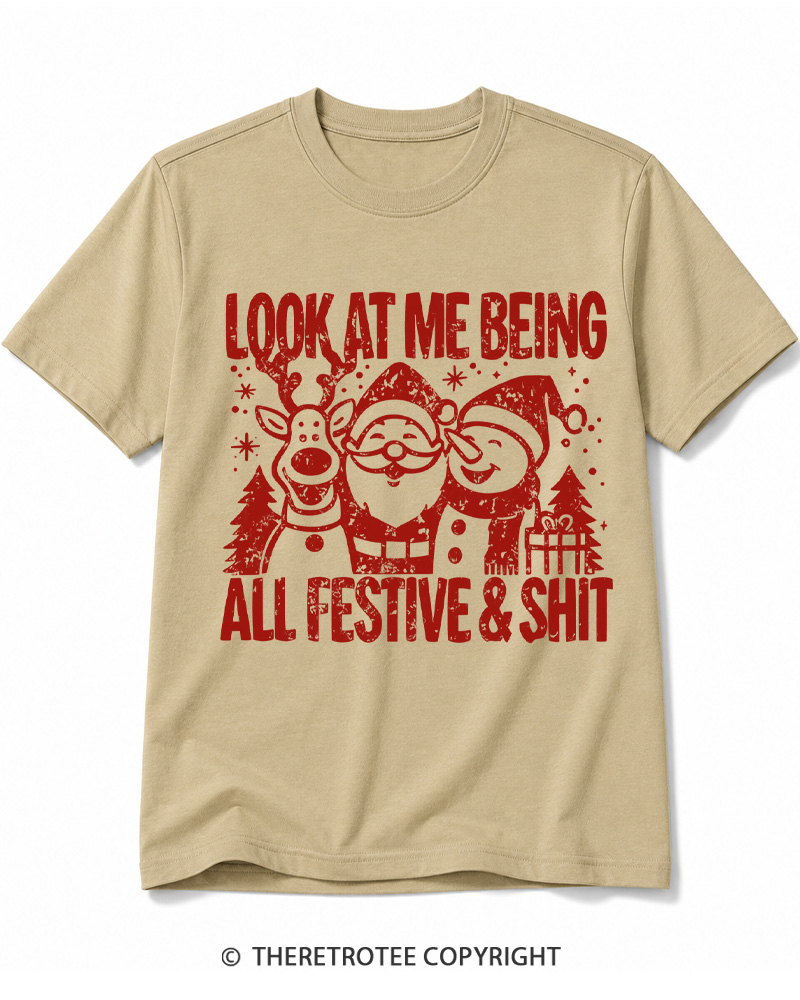 TheRetroTee Look At Me Being All Festive Vintage Cotton T-Shirt