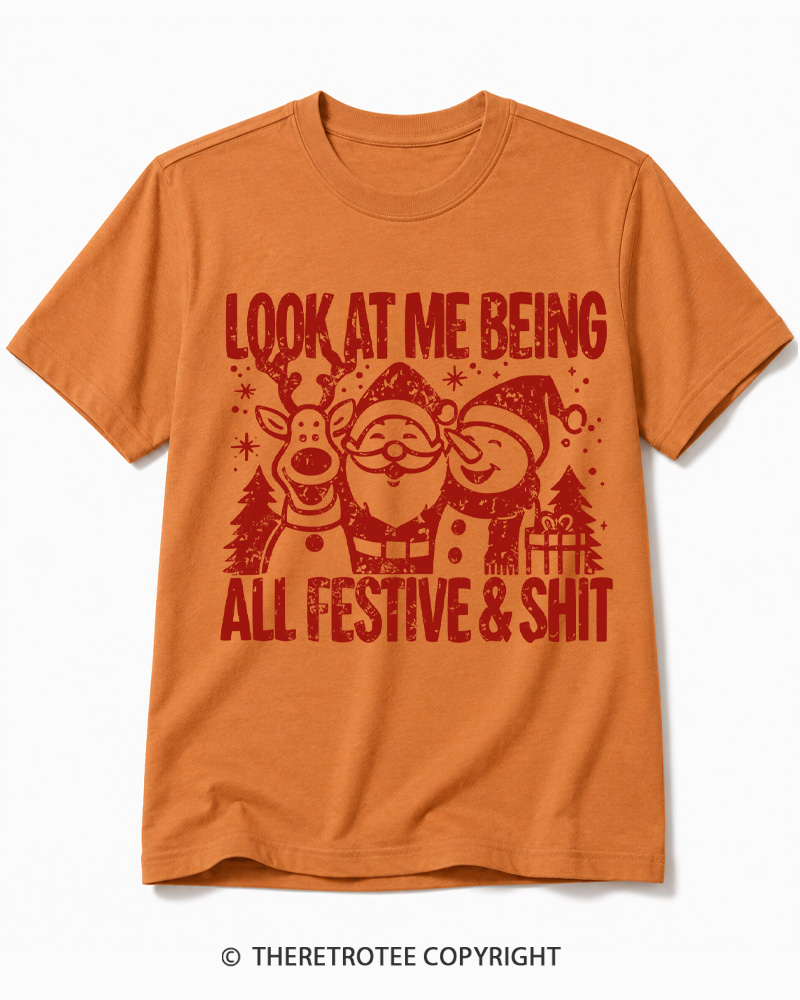 TheRetroTee Look At Me Being All Festive Vintage Cotton T-Shirt