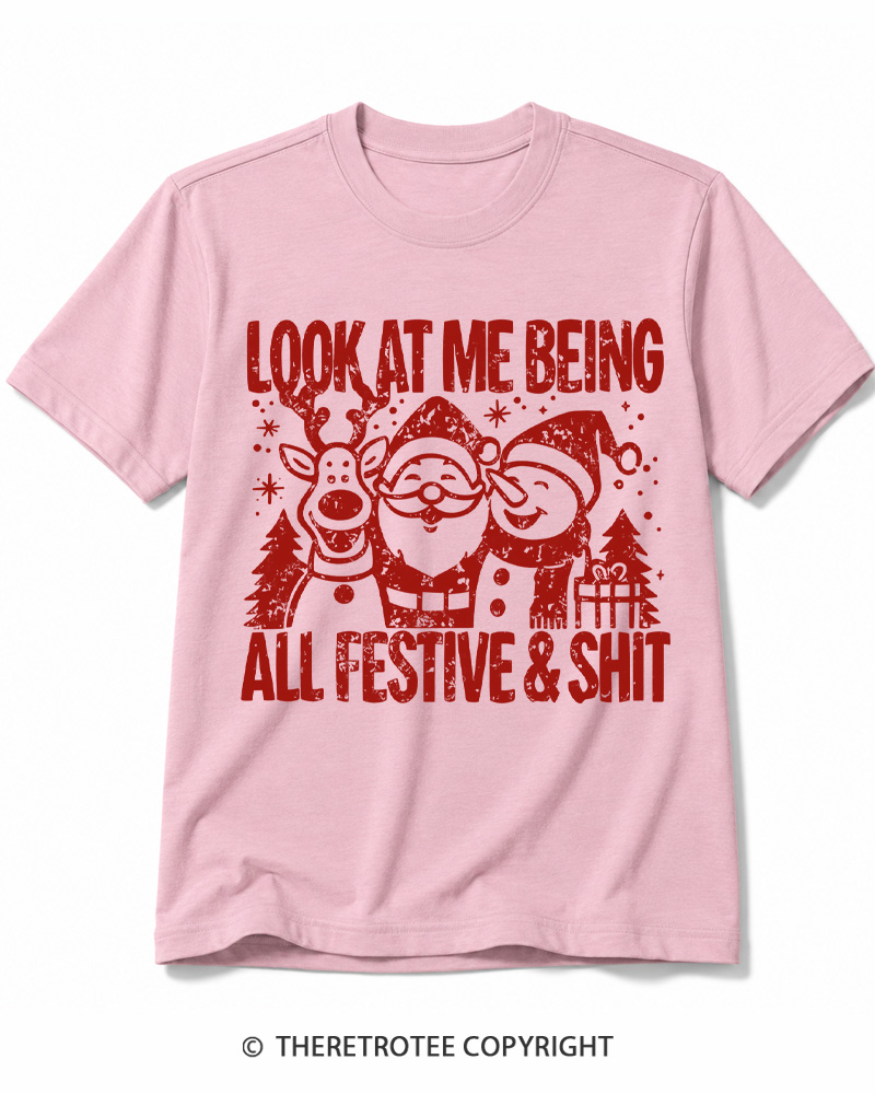 TheRetroTee Look At Me Being All Festive Vintage Cotton T-Shirt