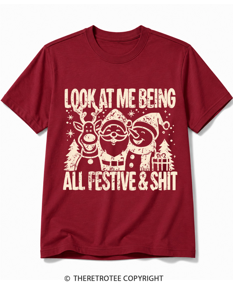 TheRetroTee Look At Me Being All Festive Vintage Cotton T-Shirt