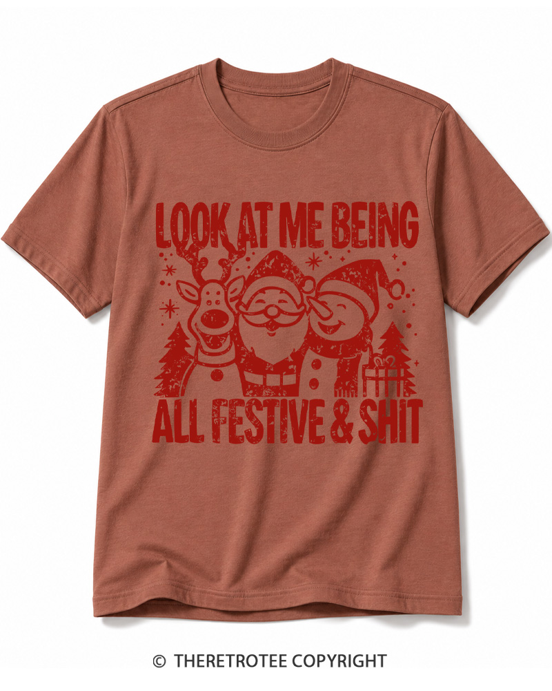 TheRetroTee Look At Me Being All Festive Vintage Cotton T-Shirt